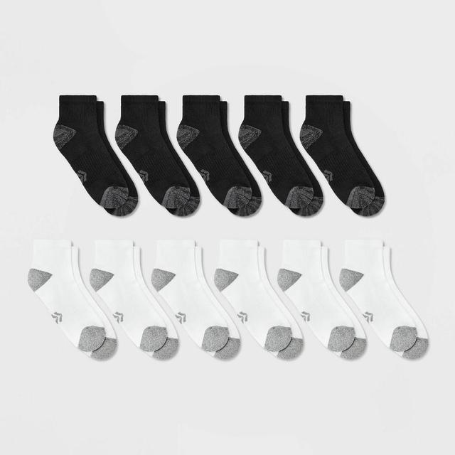 Womens Cushioned 10+1 Bonus Pack Ankle Athletic Socks - All in Motion White/Black 4-10 Product Image