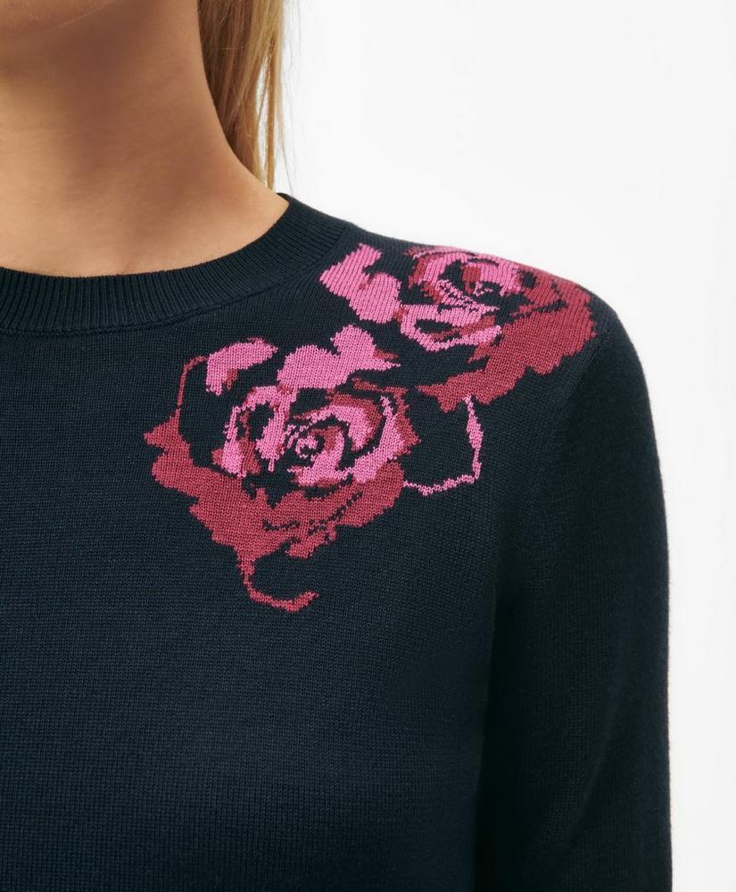 Rose Intarsia Sweater in Silk-Cashmere Product Image