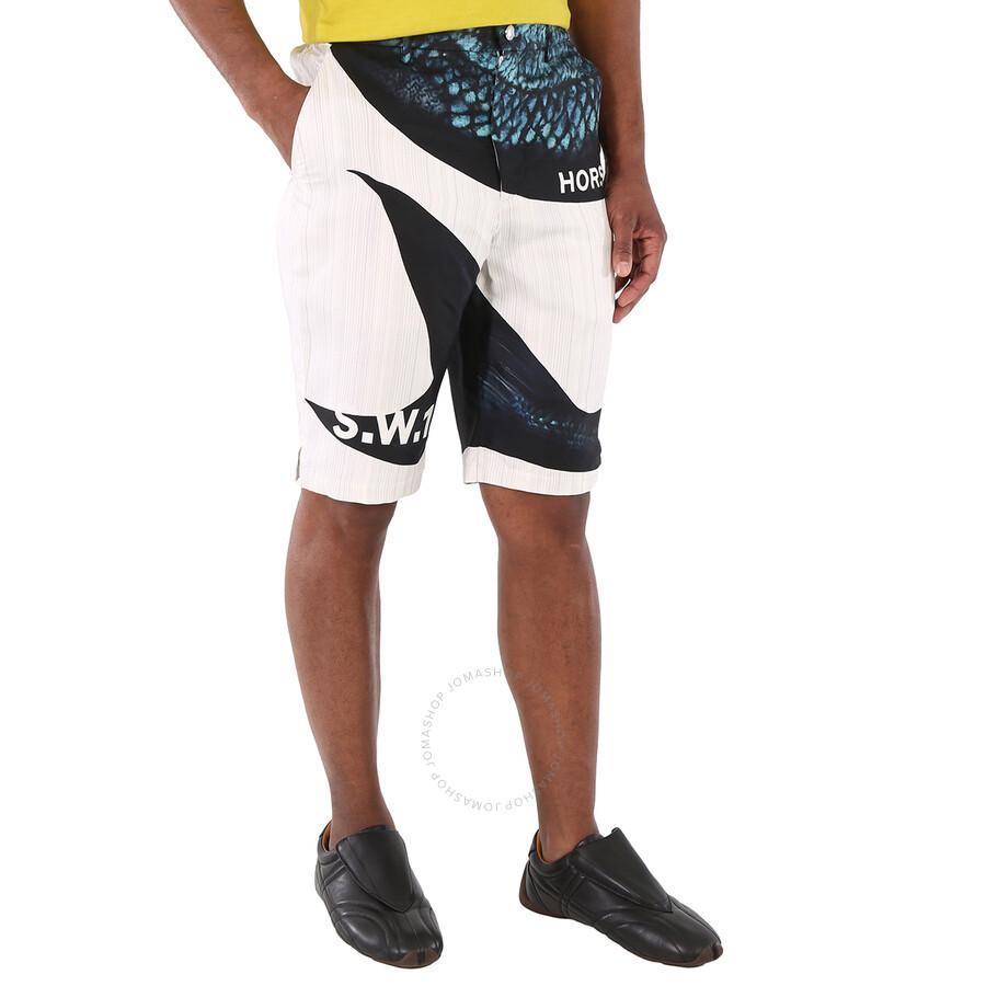 Men's Ink Blue Graphic-print Mulberry Silk Shorts Product Image