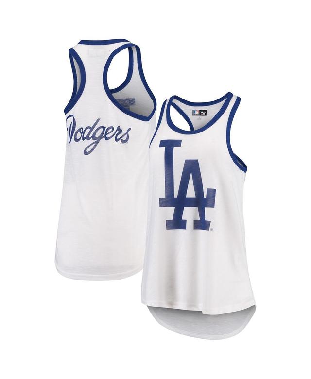 Womens G-III 4Her by Carl Banks White Los Angeles Dodgers Tater Racerback Tank Top Product Image