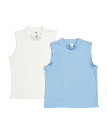 2Pk Peach Interlock Tank Tops For Women Product Image