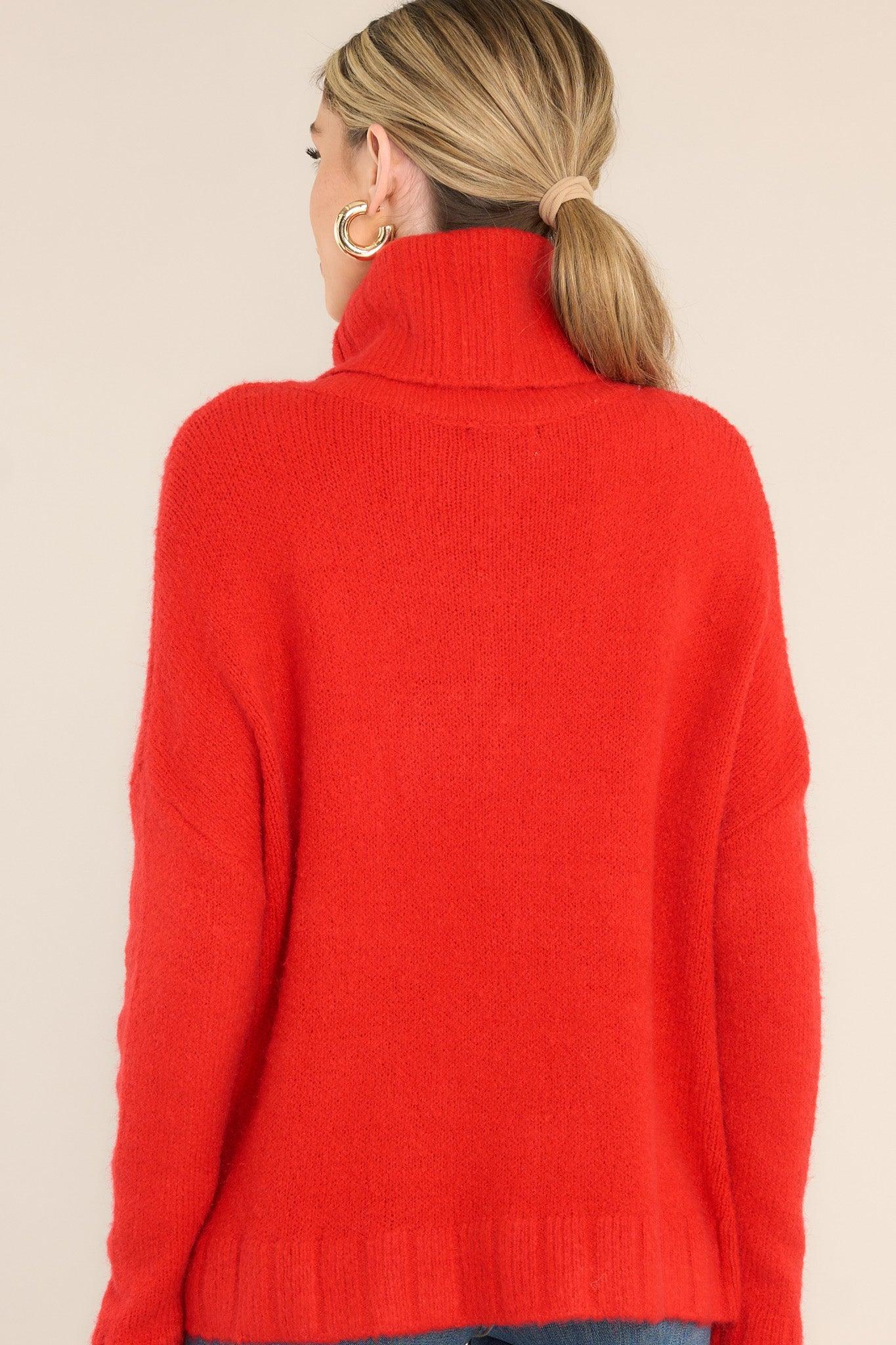 Fable Say Anything Red Turtleneck Sweater Product Image