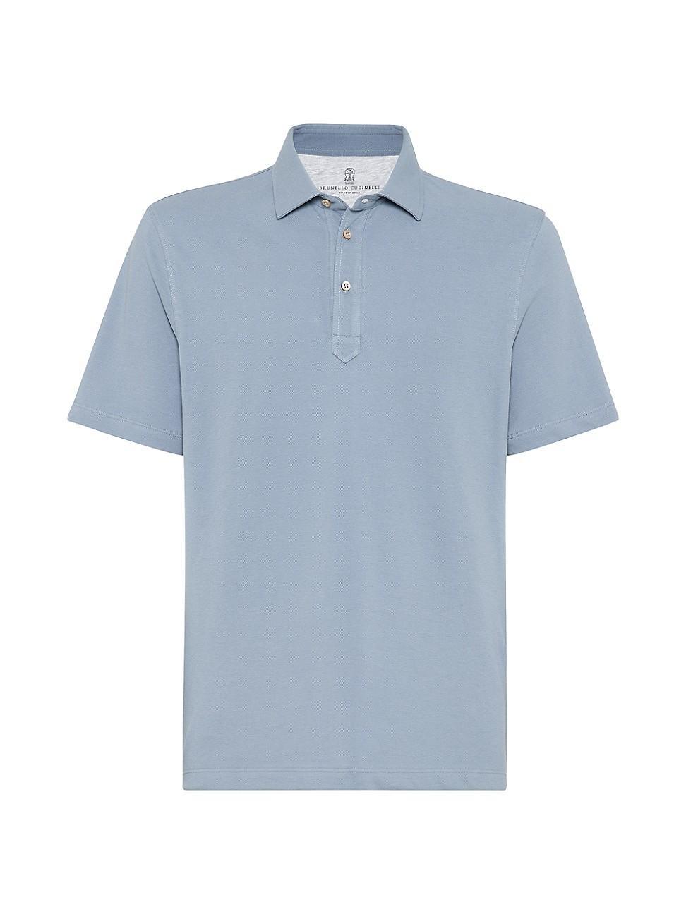 Mens Cotton Pique Collar Polo Shirt Product Image