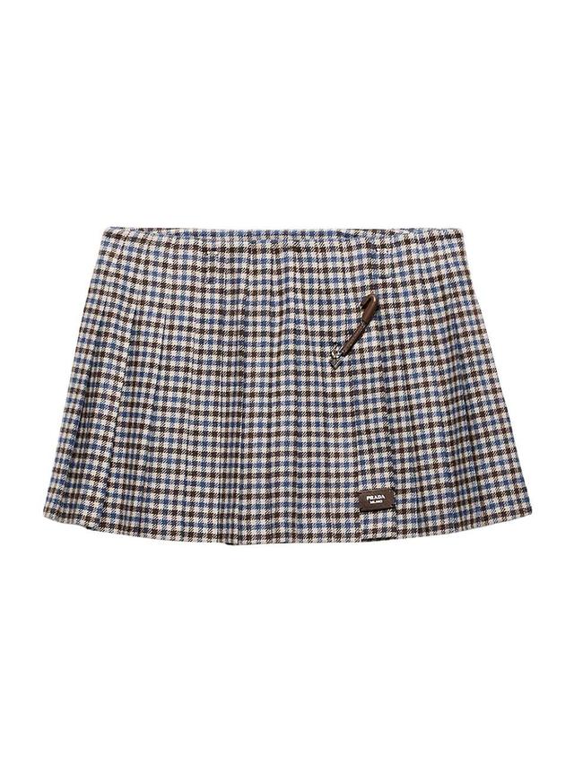 Womens Checked Wool Mini Skirt Product Image