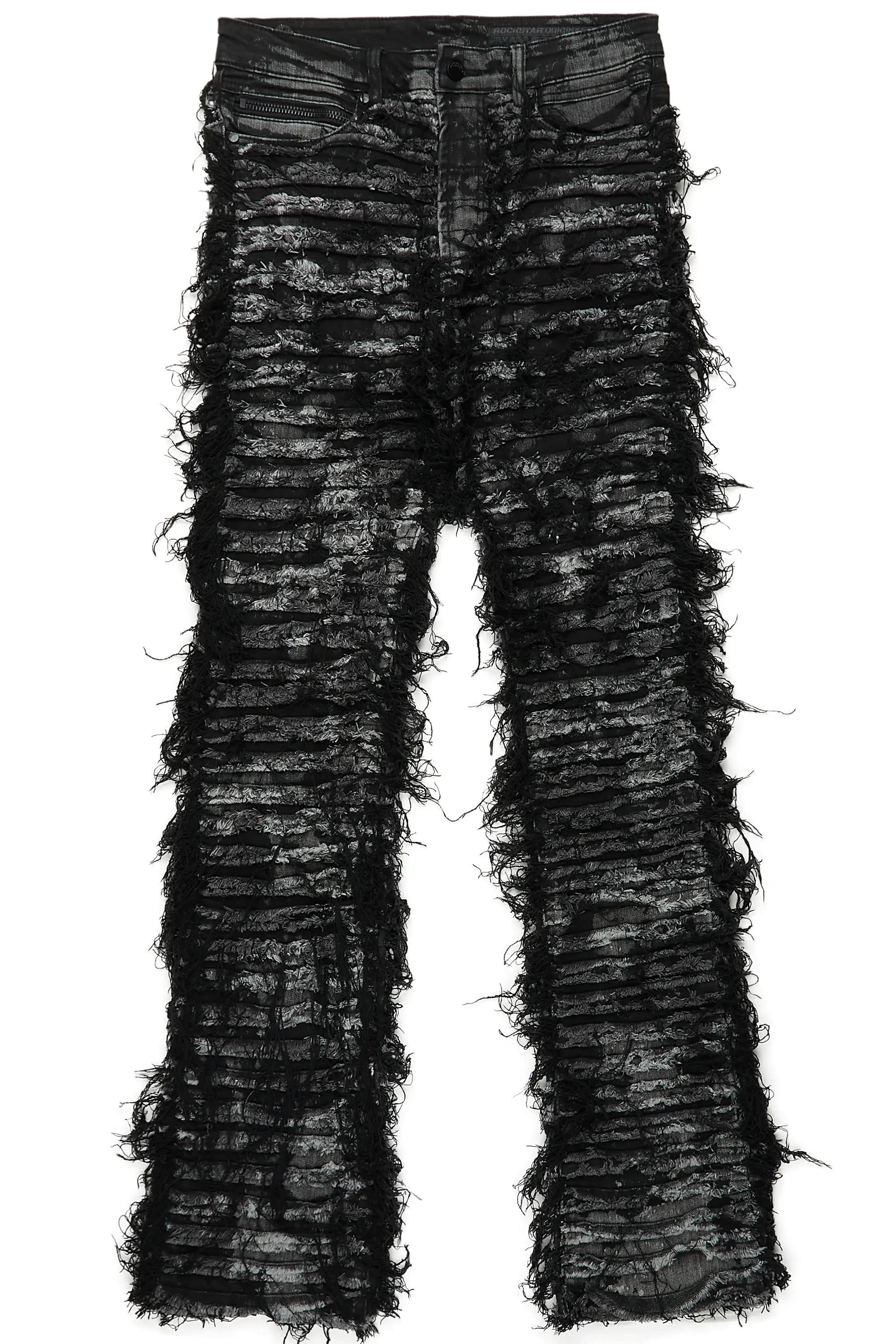 Bossko Black Stacked Flare Jean Male Product Image