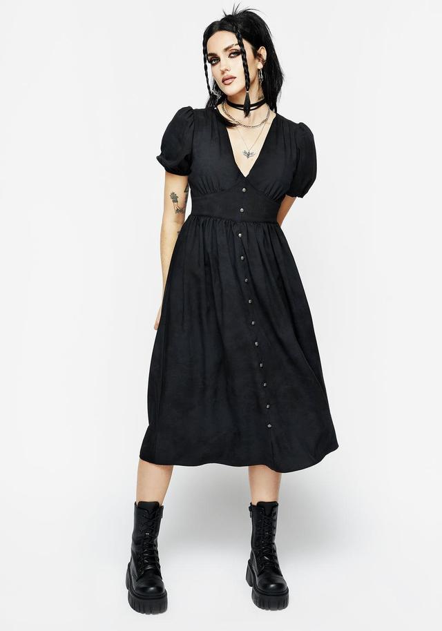 Gladys Button Front Midi Dress Product Image