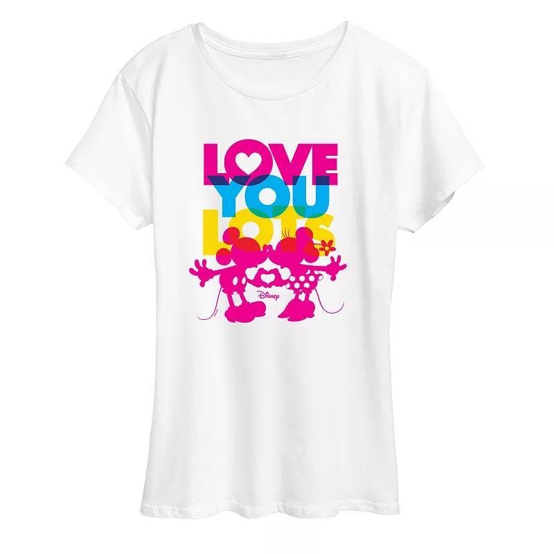 Disneys Mickey & Minnie Mouse Womens Love You Lots Graphic Tee Product Image