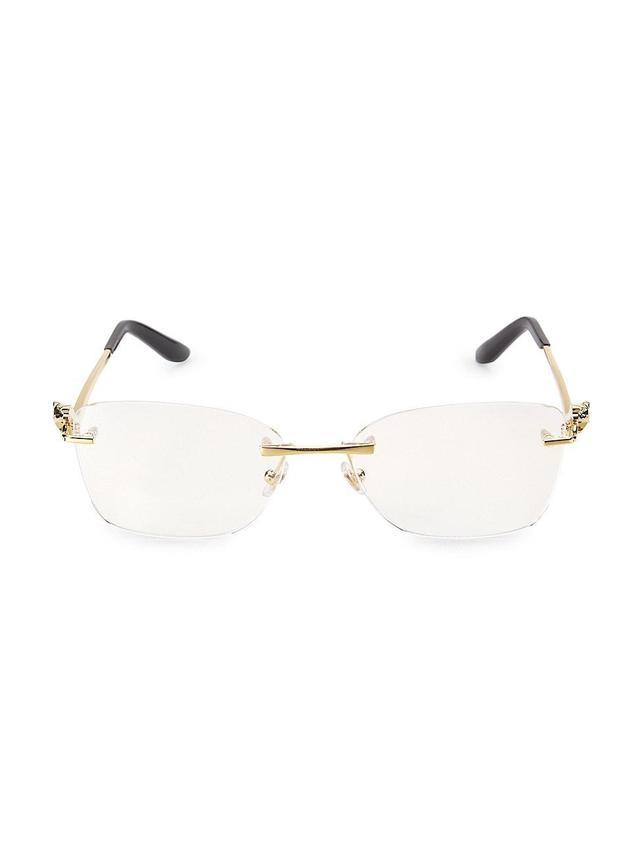 Cartier Panthere Classic Rimless Rectangular Optical Glasses, 57mm Product Image