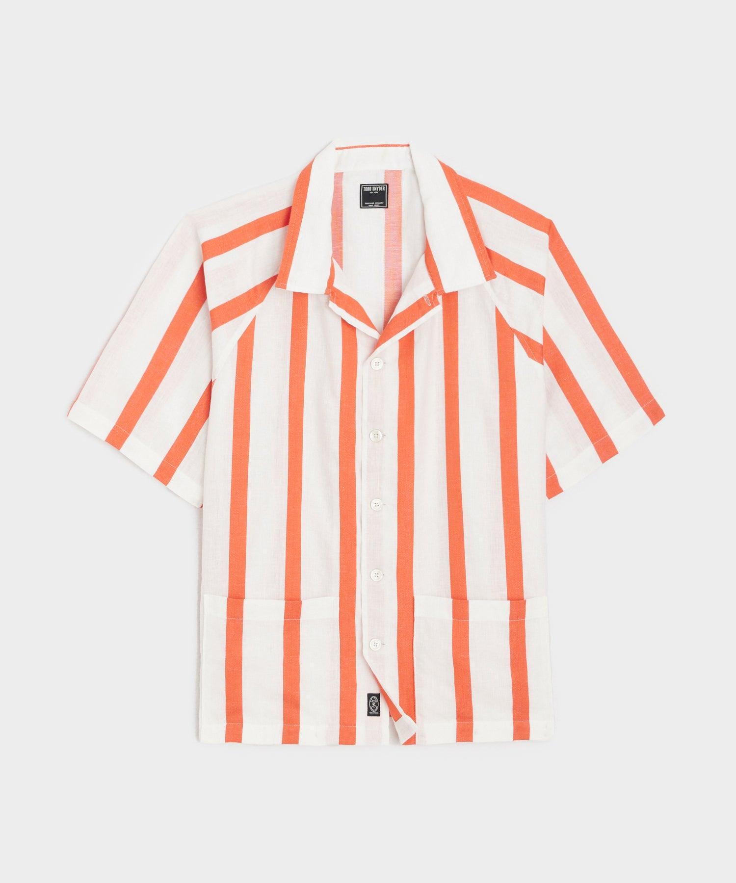 Striped Raglan Sleeve Shirt in Orange Product Image