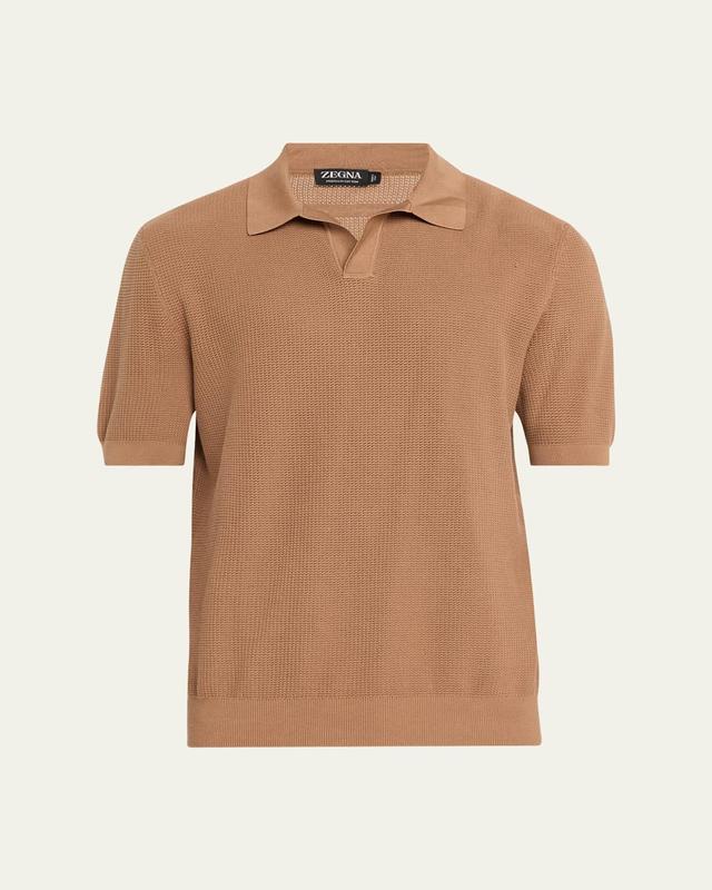 Mens Cotton Jacquard Polo Shirt Product Image