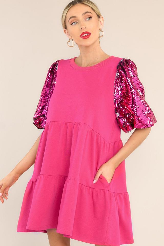 Lost In Love Hot Pink Mini Dress Product Image