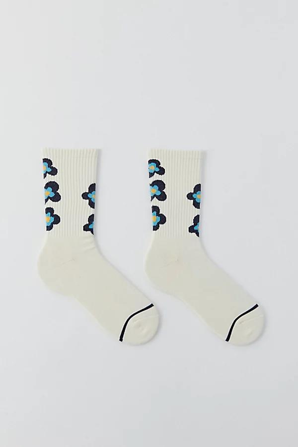 Stacked Flowers Crew Sock Mens at Urban Outfitters Product Image