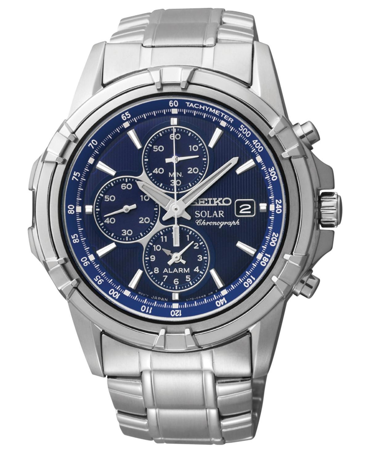 Seiko Mens Stainless Steel Solar Chronograph Watch - SSC141 Silver Tone Product Image