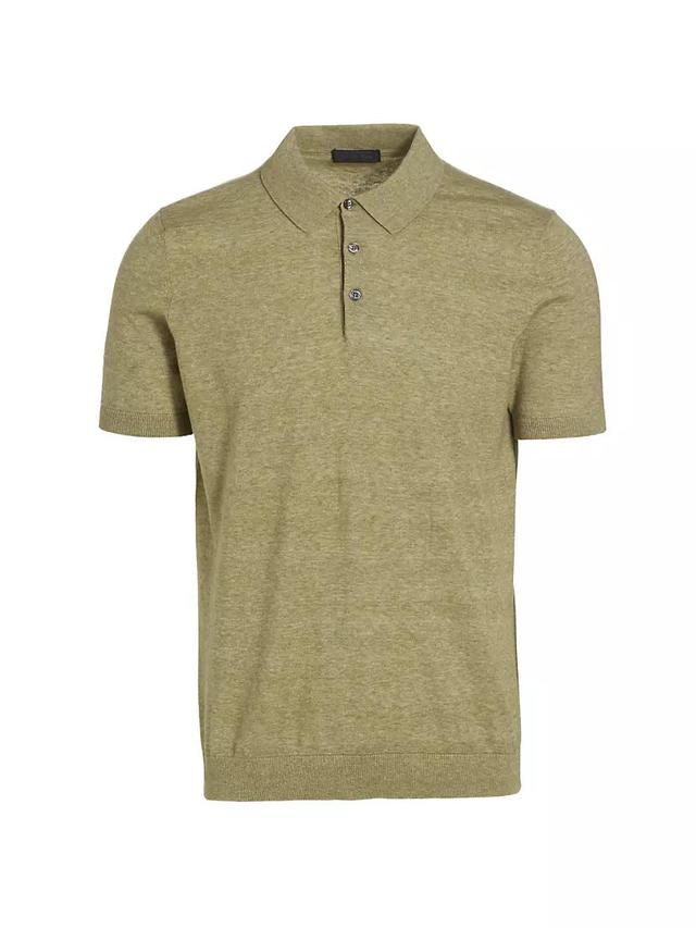 COLLECTION Heathered Cotton Polo Shirt Product Image