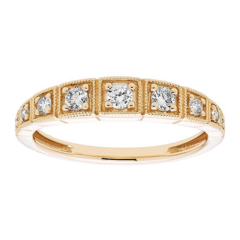 The Regal Collection 14k Gold 1/4 Carat T.W. Certified Diamond Wedding Ring, Womens Product Image