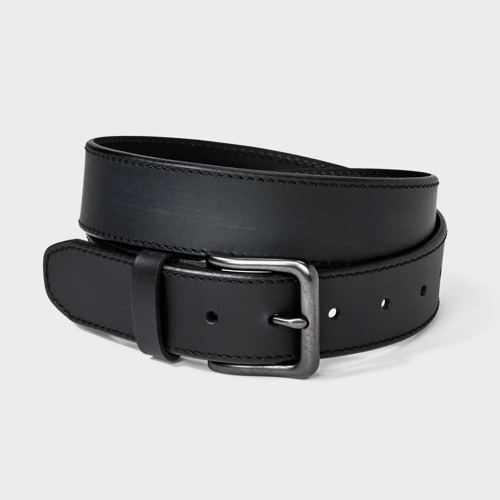 Mens Wide Casual Belt - Goodfellow & Co Black L Product Image