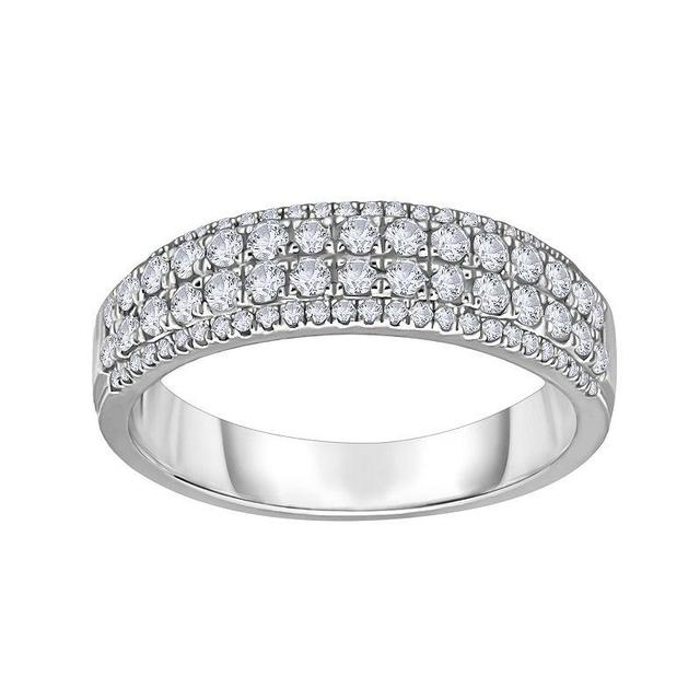 Unbranded 14k White Gold 1/2 Carat T.W. Diamond Multi-Row Wedding Band, Women's, Size: 7 - Size: 7 Product Image