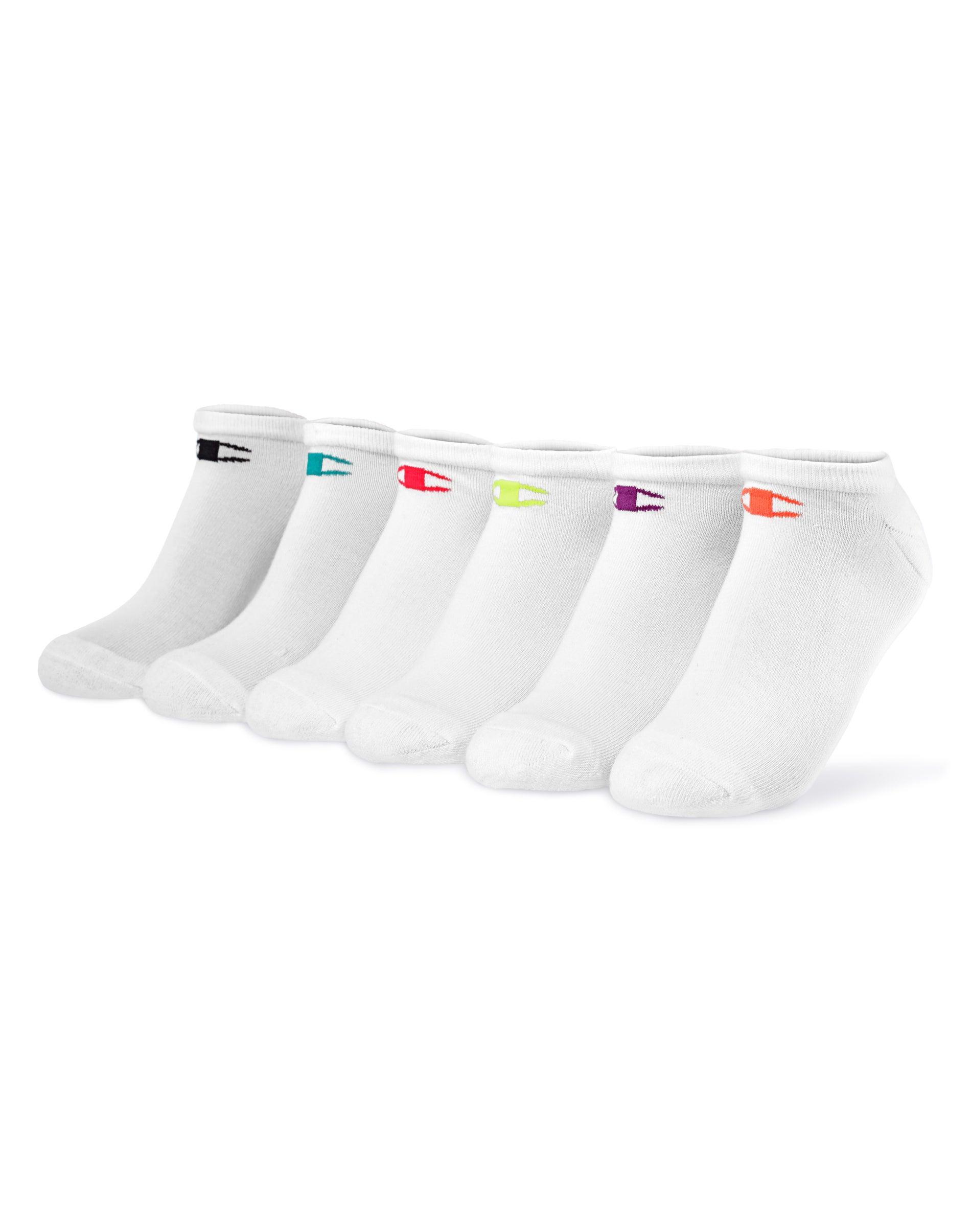 Champion Womens Performance Low-Cut Socks, 6-pairs White Assorted 5-9 Product Image