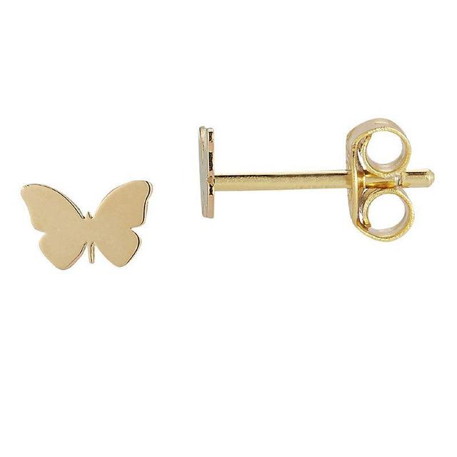 LUMINOR GOLD 14k Gold Butterfly Stud Earrings, Womens, Yellow Product Image