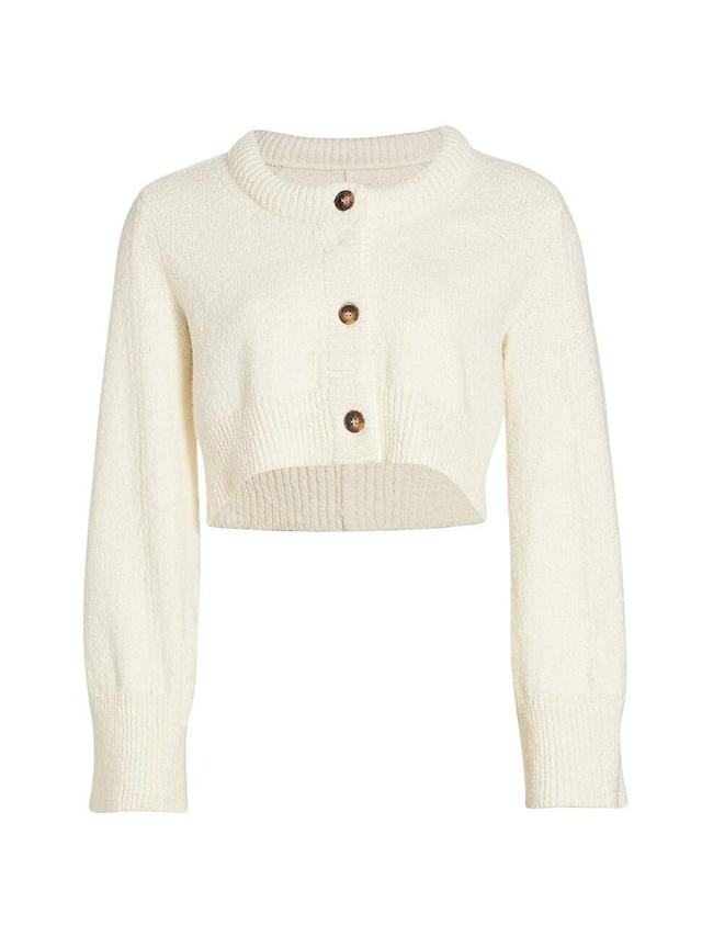 Womens Cotton-Blend Crop Cardigan Product Image