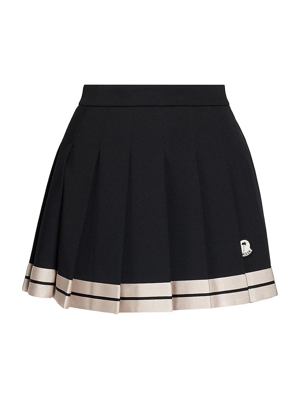 Womens 8 Moncler Palm Angels Logo Pleated Miniskirt product image