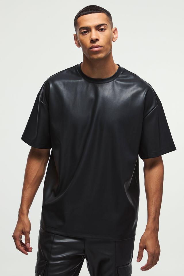 Oversized Pu T-shirt | boohooMAN USA Product Image