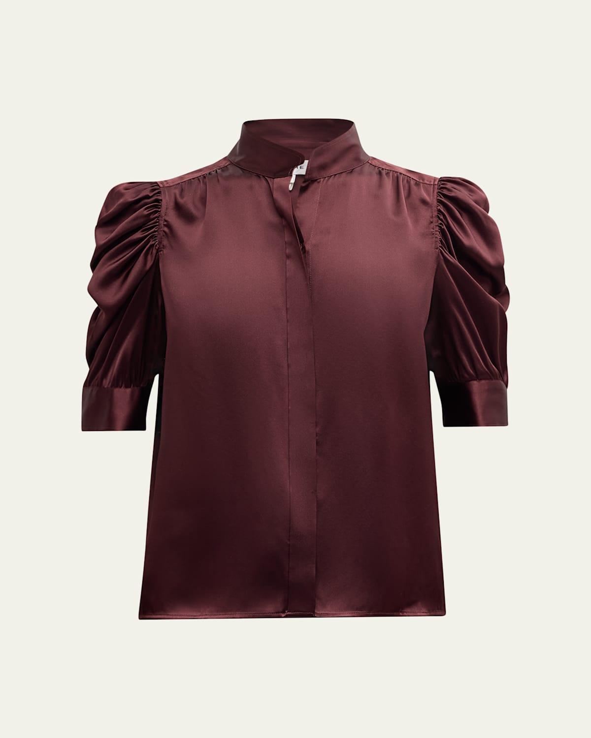 Womens Gillian Ruched Silk Top Product Image