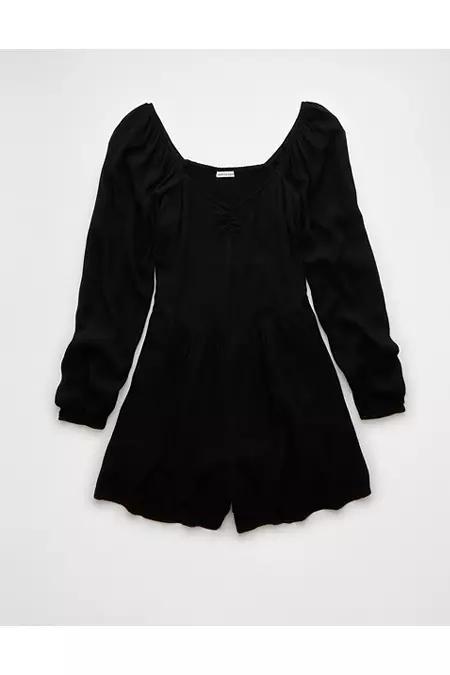 AE Long-Sleeve Square Neck Romper Womens Product Image