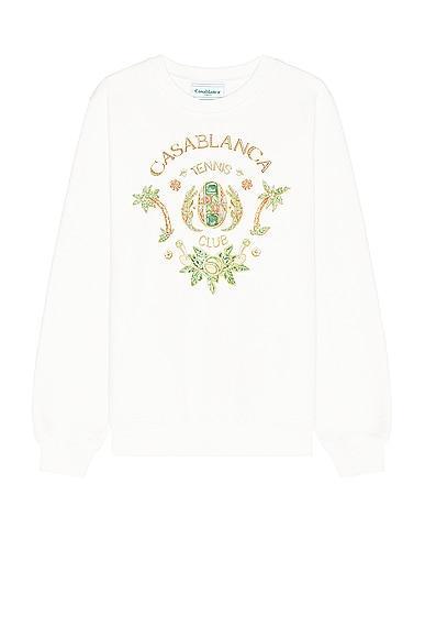 Casablanca Printed Sweatshirt in White Product Image