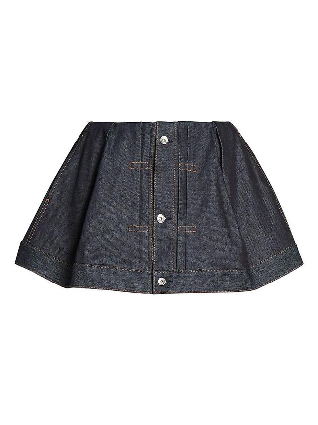 Womens Wide-Leg Denim Shorts Product Image