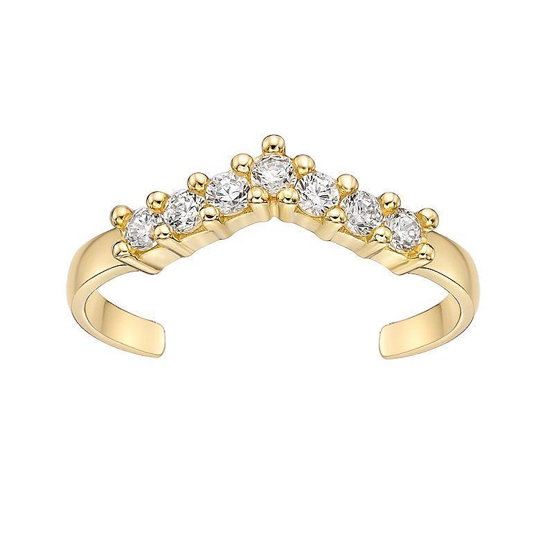 Lila Moon 10k Gold Cubic Zirconia Adjustable Toe Ring, Womens, Yellow Product Image