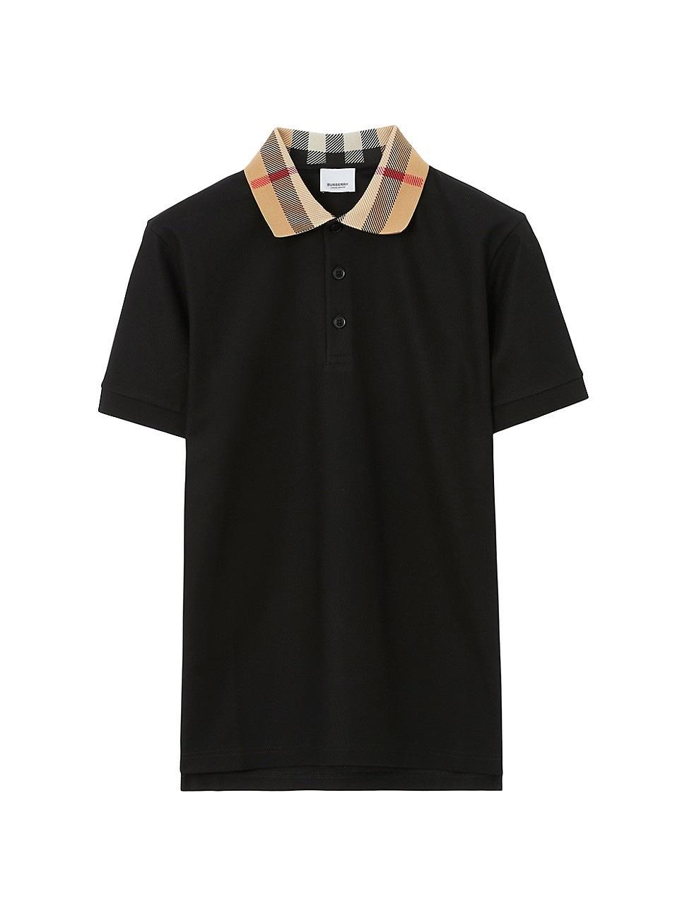 burberry Cody Check Collar Cotton Piqu Polo Product Image