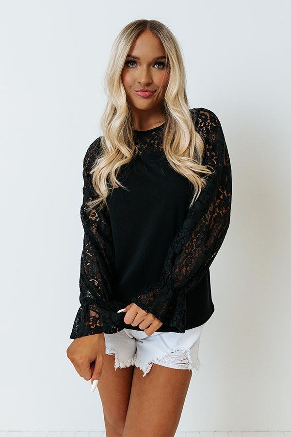 Look Amazing Lace Top In Black Product Image