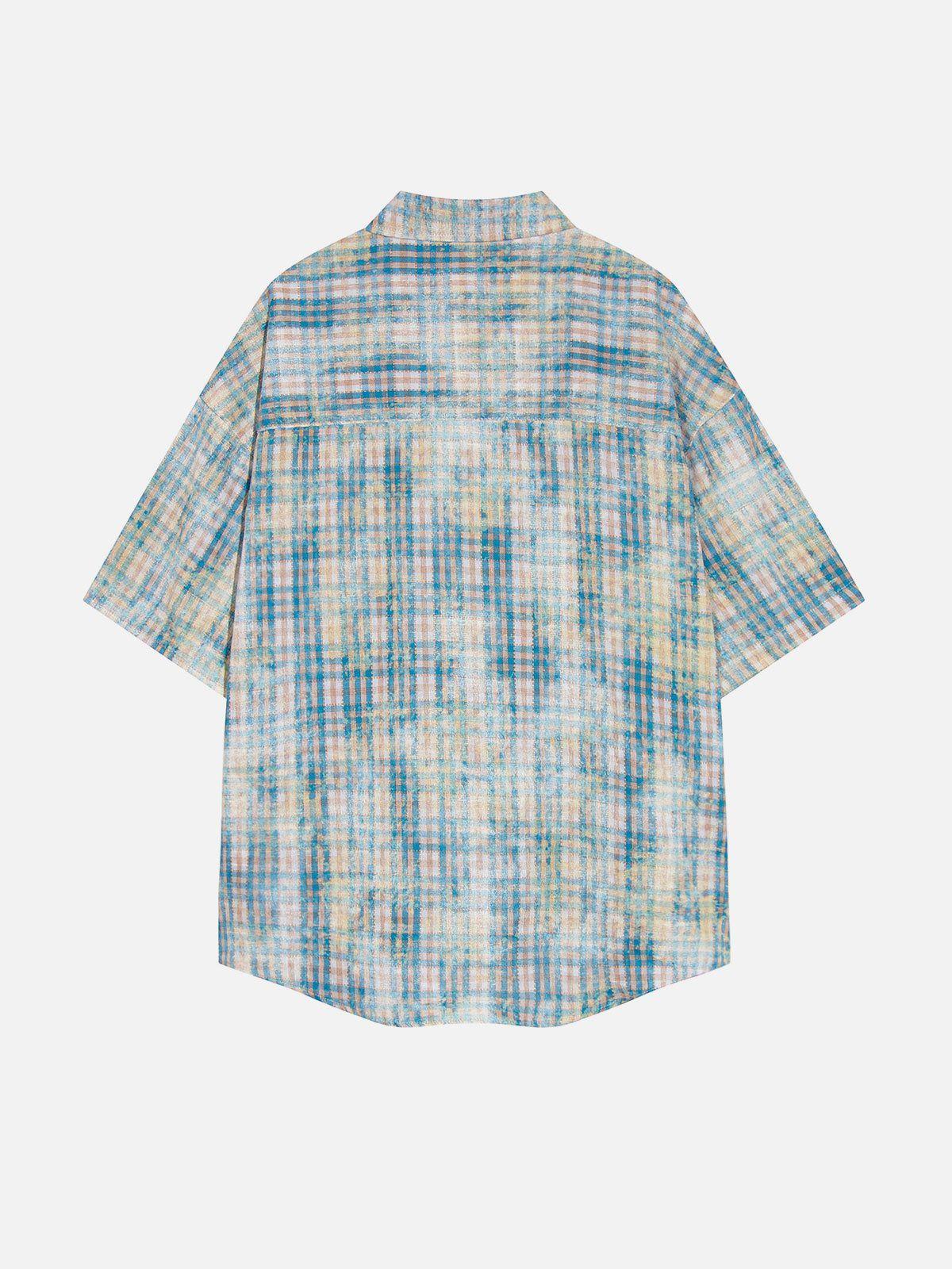 Aelfric Eden Plaid Tie Dye Short Sleeve Shirt Product Image