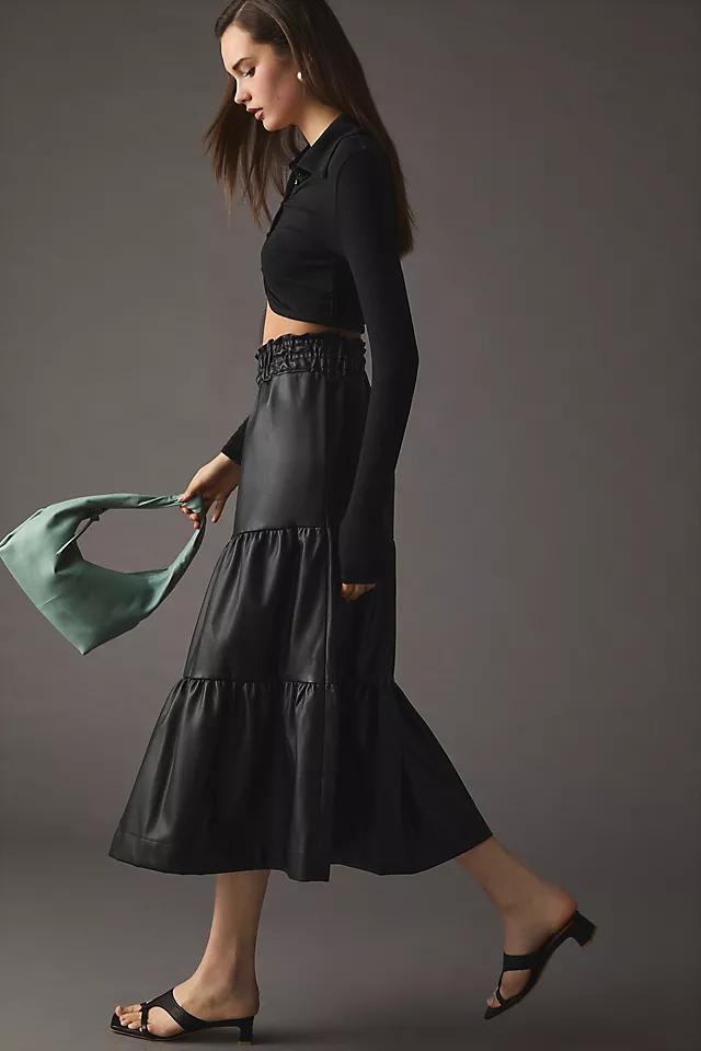 The Somerset Maxi Skirt: Faux Leather Edition Product Image