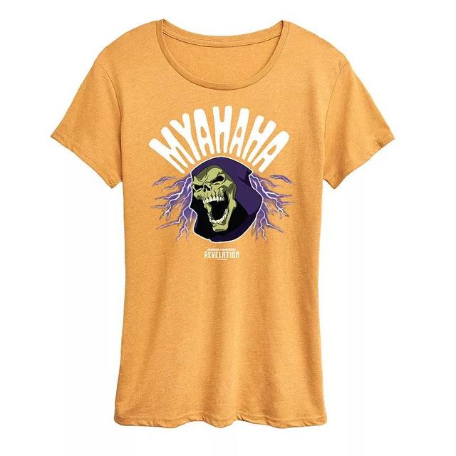 Womens Masters of the Universe Myahaha Graphic Tee Grey Yellow Product Image