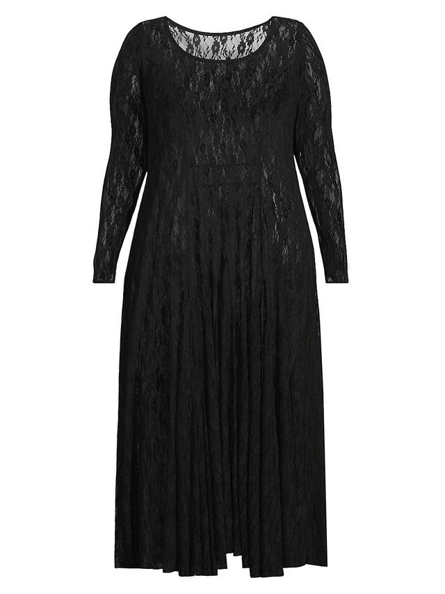 Womens Lace Long-Sleeve Maxi Dress Product Image