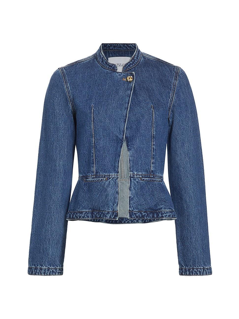 Womens Adeline Peplum Denim Jacket Product Image