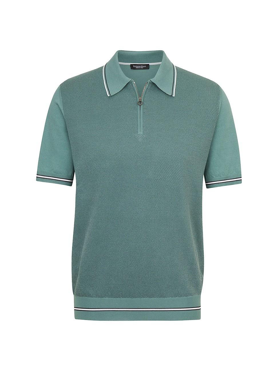 Mens Zip Polo Shirt Product Image