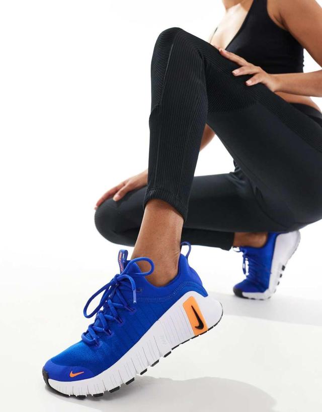 Nike Training Free Metcon 6 sneakers in blue and orange Product Image