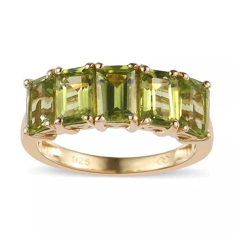 14k Gold Over Silver Natural Peridot Ring, Womens Product Image