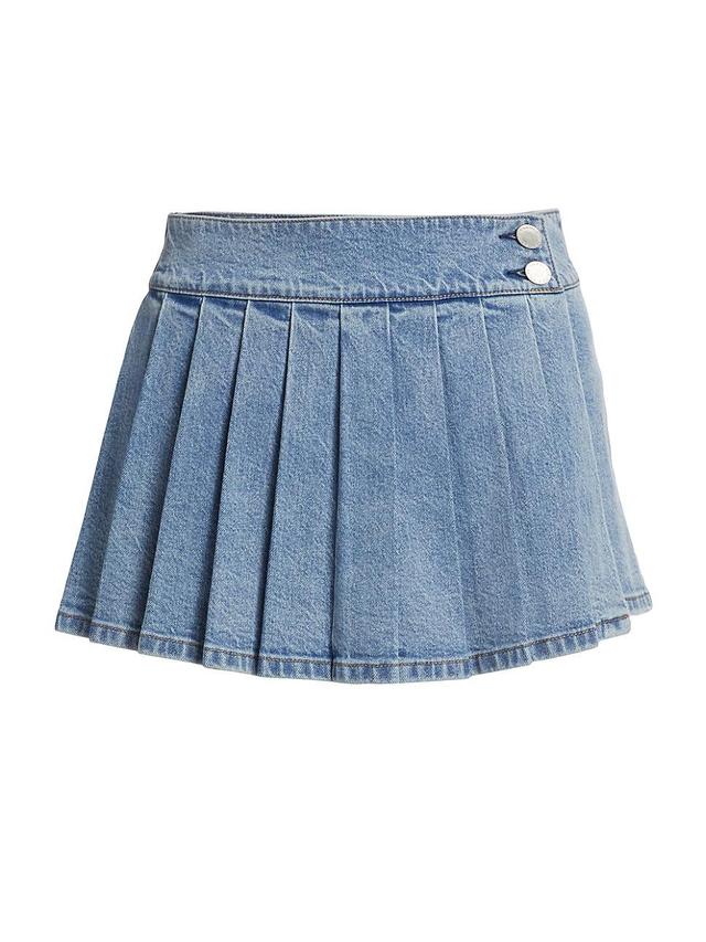 Womens Noah Denim Pleated Miniskirt Product Image