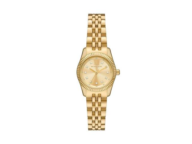 Michael Kors Womens Lexington Three-Hand Gold Tone Stainless Steel Bracelet Watch Product Image