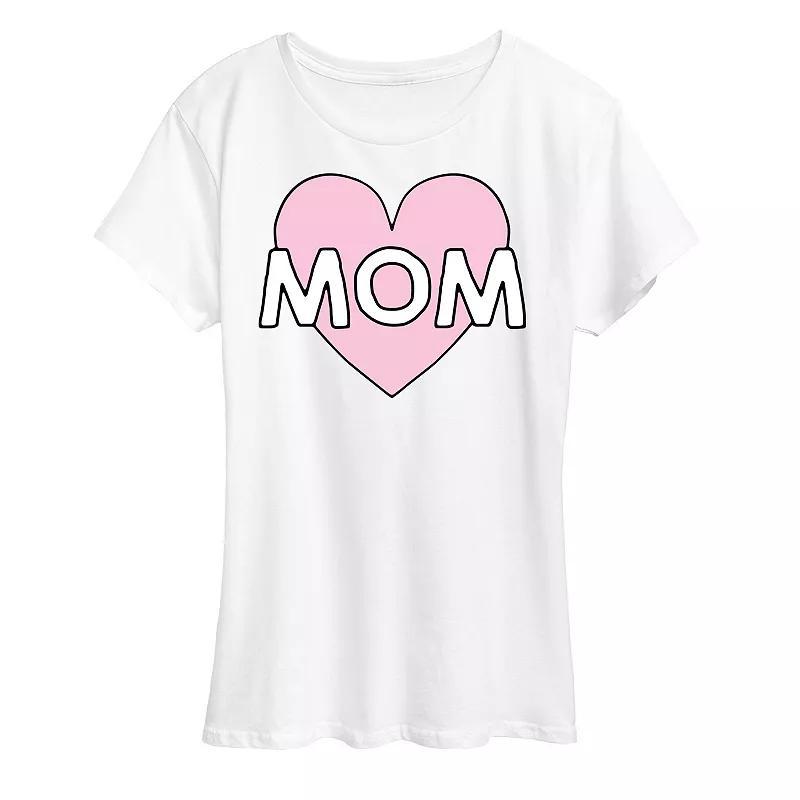 Womens Mom Heart Graphic Tee Product Image