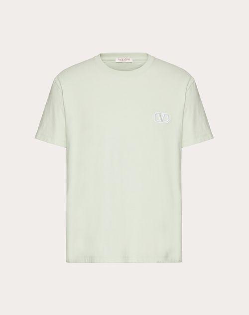 COTTON T-SHIRT WITH VLOGO SIGNATURE PATCH Product Image