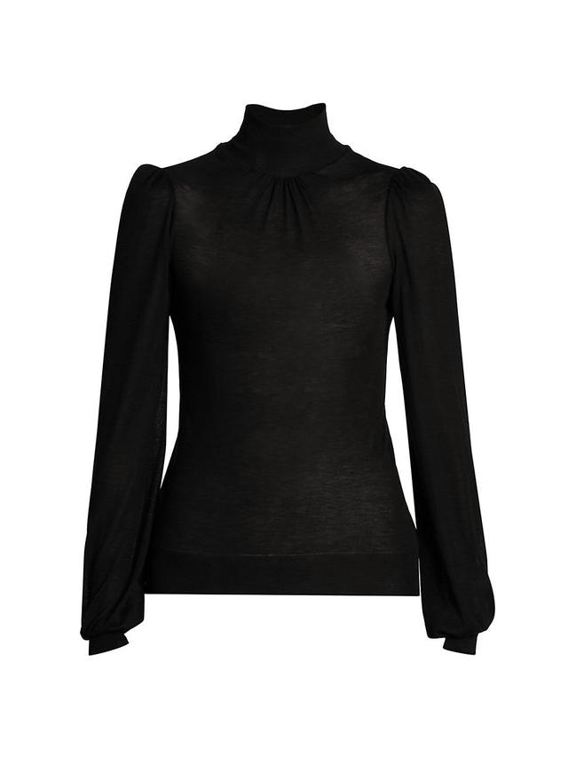 Womens Knit Turtleneck Blouse Product Image