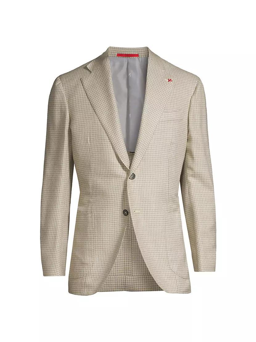 Houndstooth Silk & Cashmere-Blend Sports Jacket Product Image