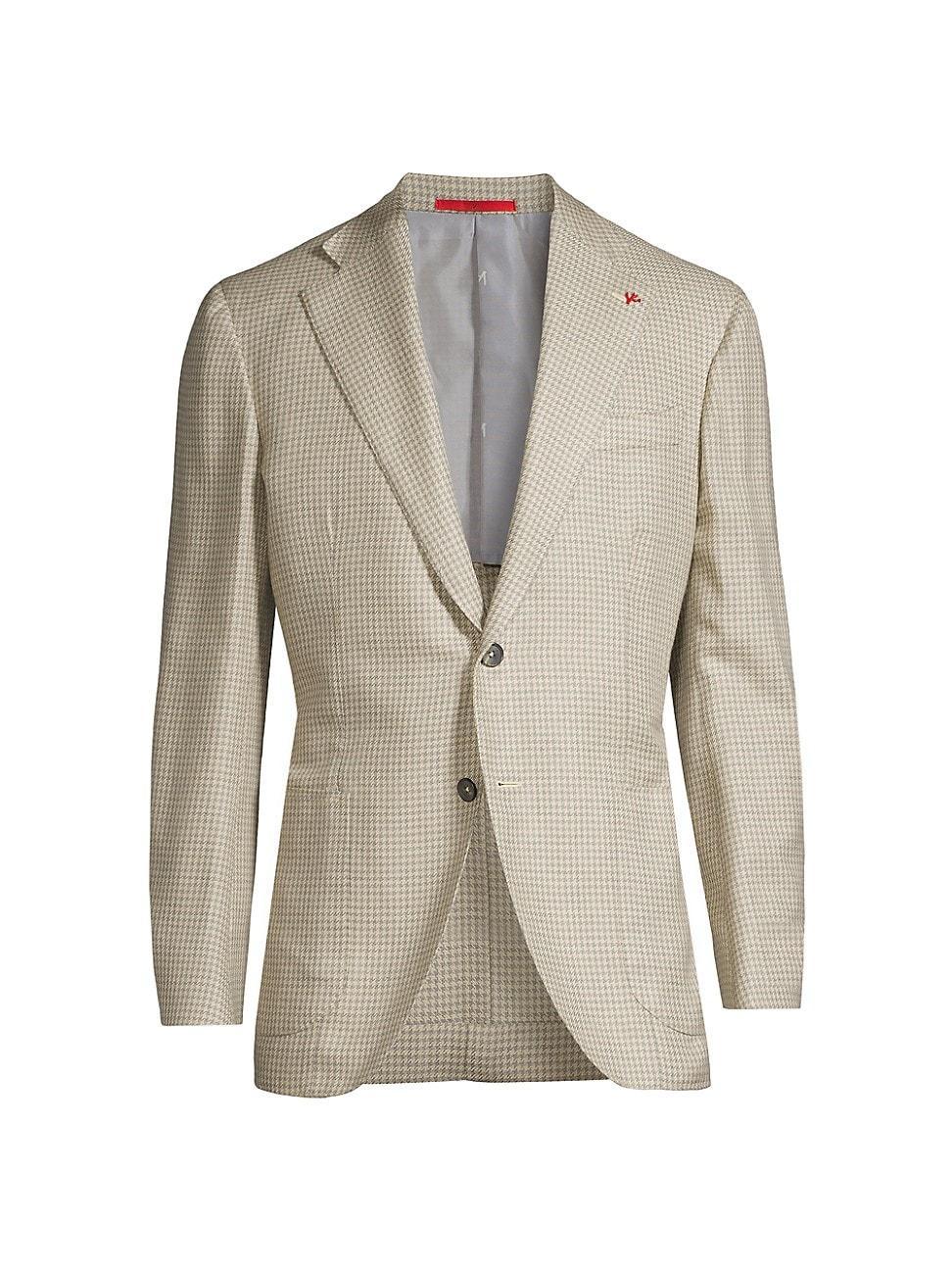 Mens Houndstooth Silk & Cashmere-Blend Sports Jacket product image