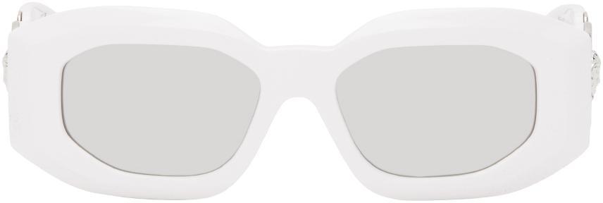 VERSACE White Maxi Medusa Biggie Sunglasses In 314/6g Product Image