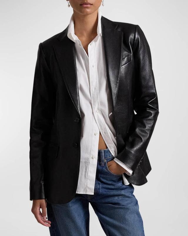 Lambskin Leather Blazer Product Image